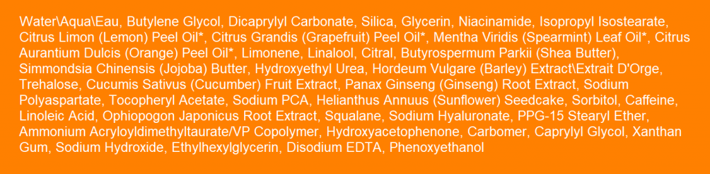 origins ginzing oil free energy boosting gel moisturizer ingredients