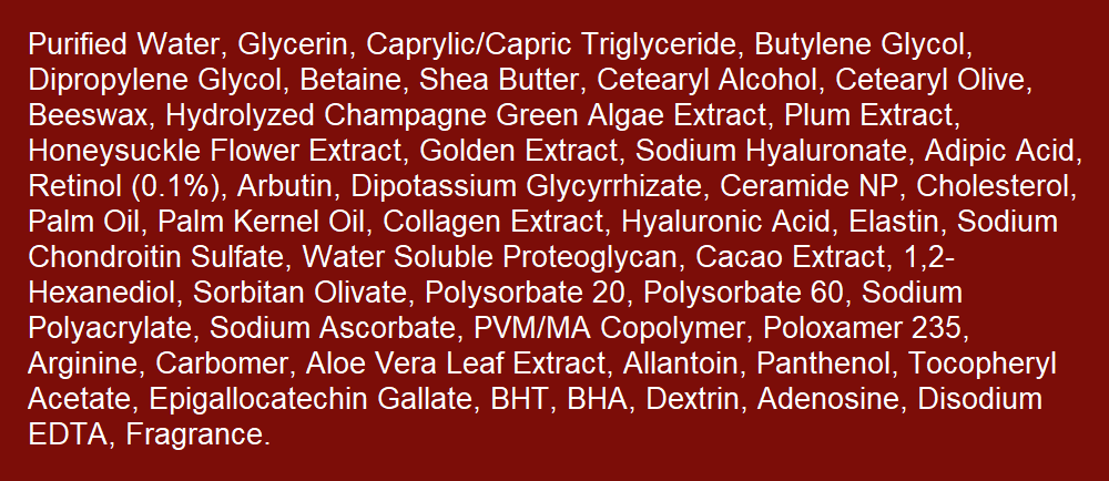 Beldora 299 Prime Retinol Activatore_0.1 ingredients