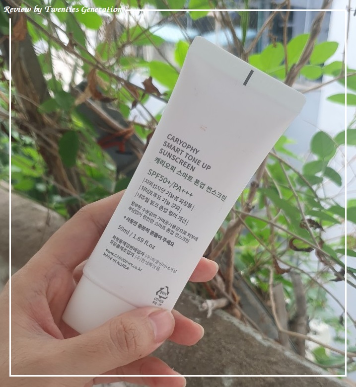caryophy smart sunscreen tone up review