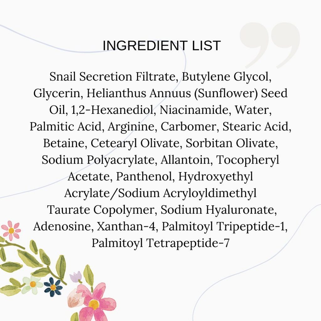 Cosrx Advanced Snail Peptide Eye Cream Ingredients