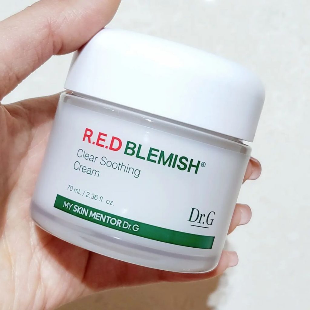 review kem dưỡng dr.g r.e.d blemish soothing cream