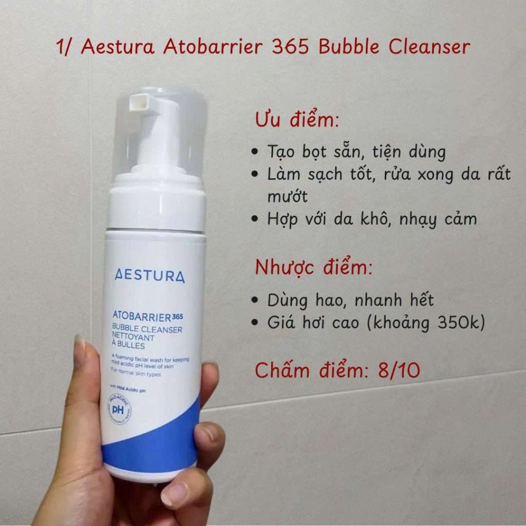 sữa rửa mặt aestura cho mẹ bầu