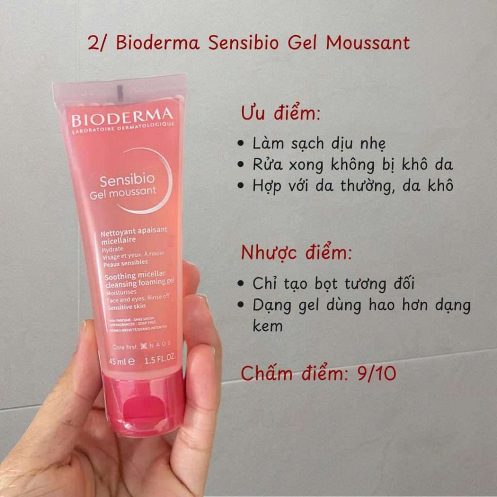 sữa rửa mặt Bioderma dùng được cho mẹ bầu